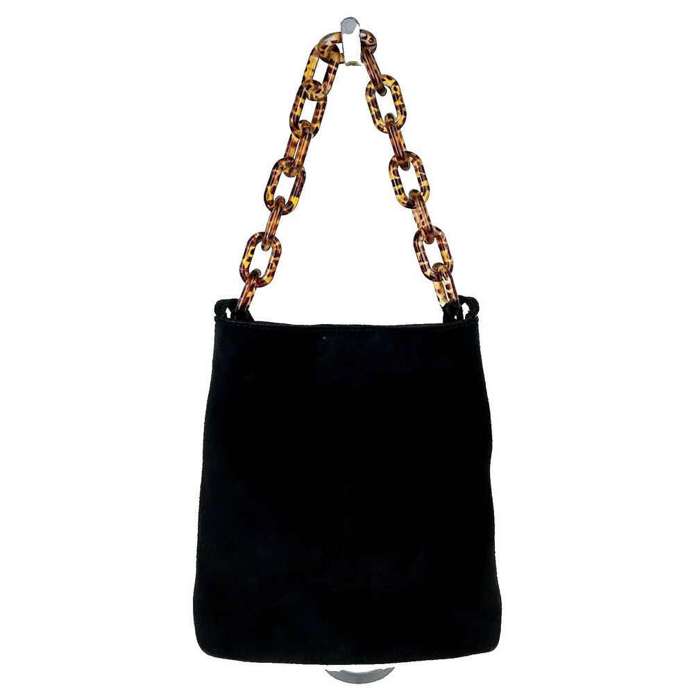Madewell The Slim Brooklyn Crossbody Bag True Black Suede Acetate Chain Handle